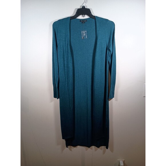 NWOT H By Halston Cardigan Duster Blue Open Long Sleeve Size Small Petite - Picture 1 of 6